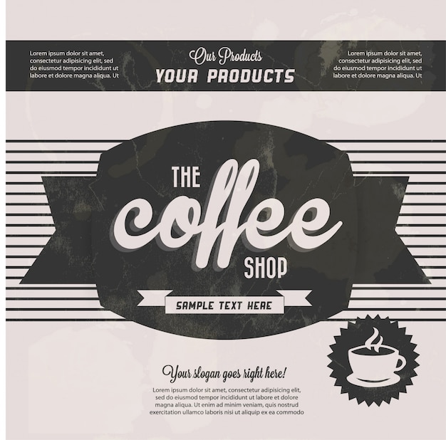 Бесплатное векторное изображение Черный старинный фон кофе