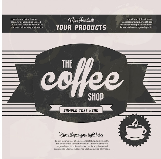 Free vector black vintage coffee background