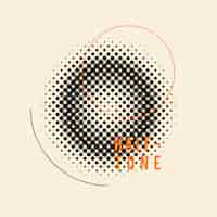 Free vector black vintage halftone badge on beige background vector