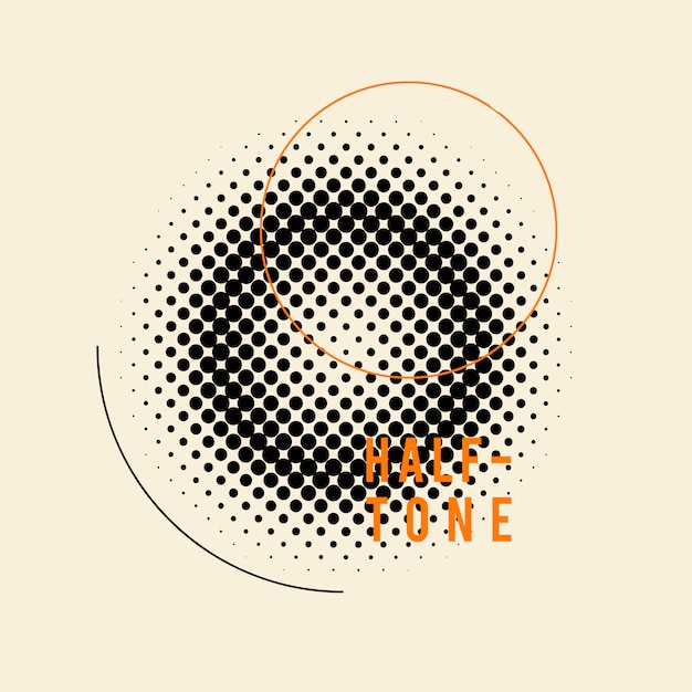 Black vintage halftone badge on beige background vector