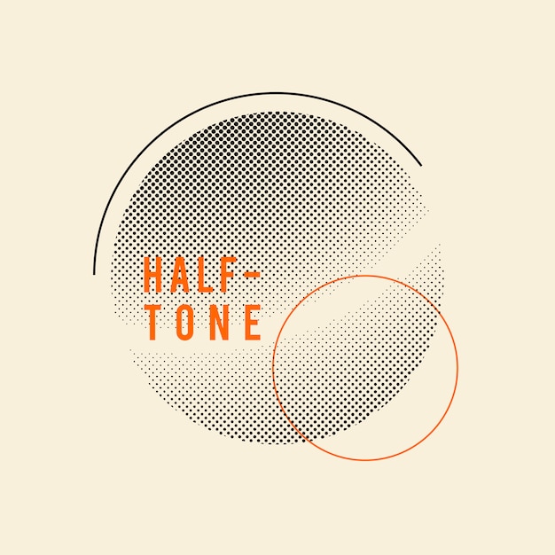 Free vector black vintage halftone badge on beige background vector