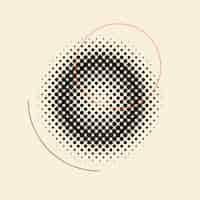 Free vector black vintage halftone badge on beige background vector