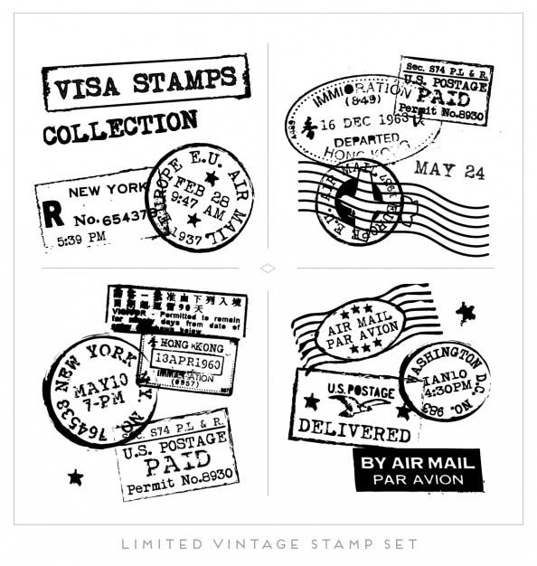 Black visa stamps collection