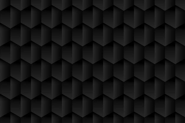 Black wallpaper in 3d hexagonal background