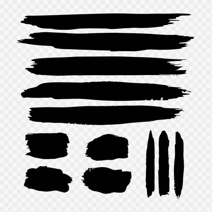 Free Vector black watercolor brush stroke collection