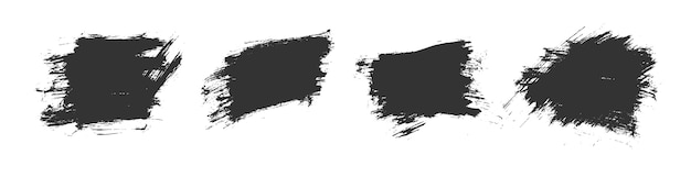黒の水彩ブラシストロークテクスチャセットデザイン