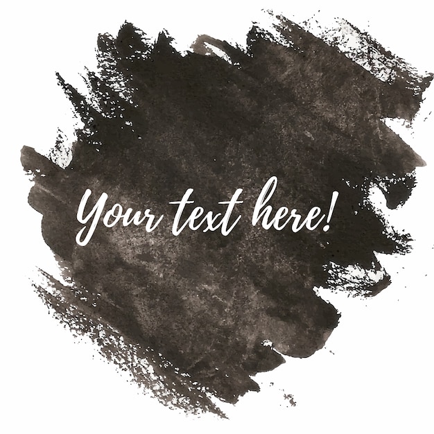 Free vector black watercolor brushes with text template