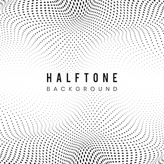 Black wavy halftone on white background vector