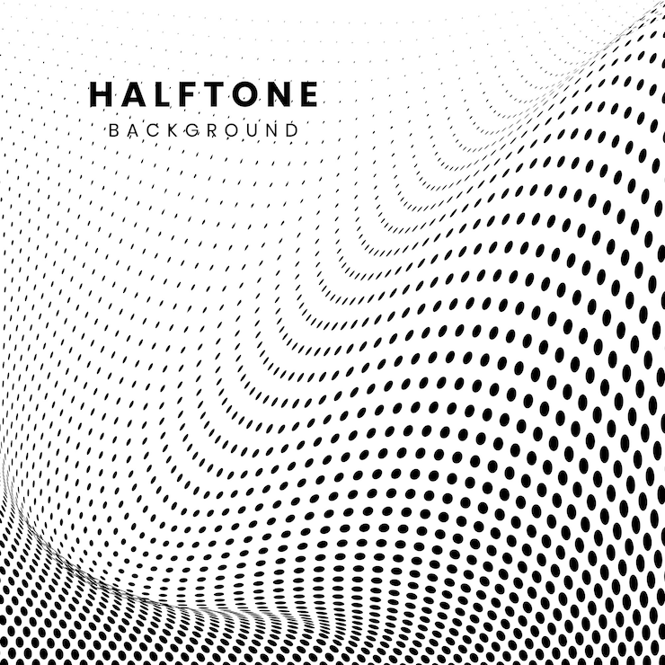 Free Vector black wavy halftone on white background vector