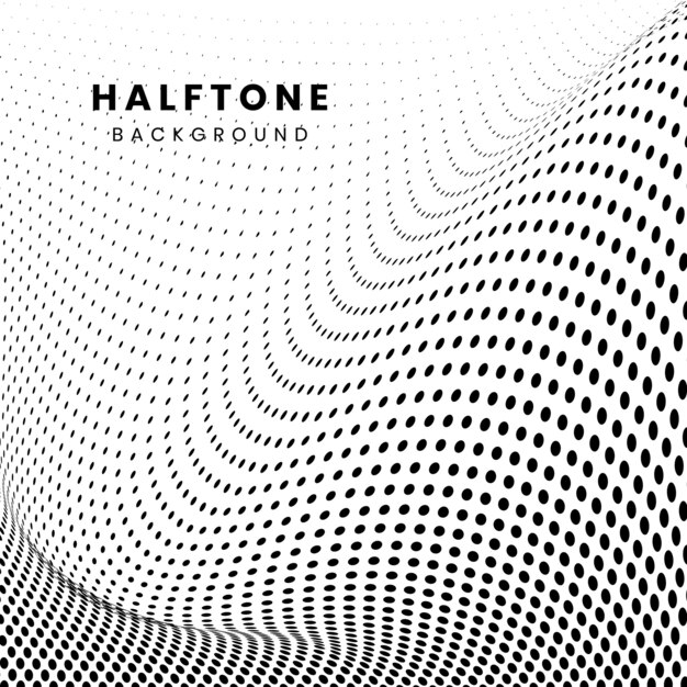 Black wavy halftone on white background vector