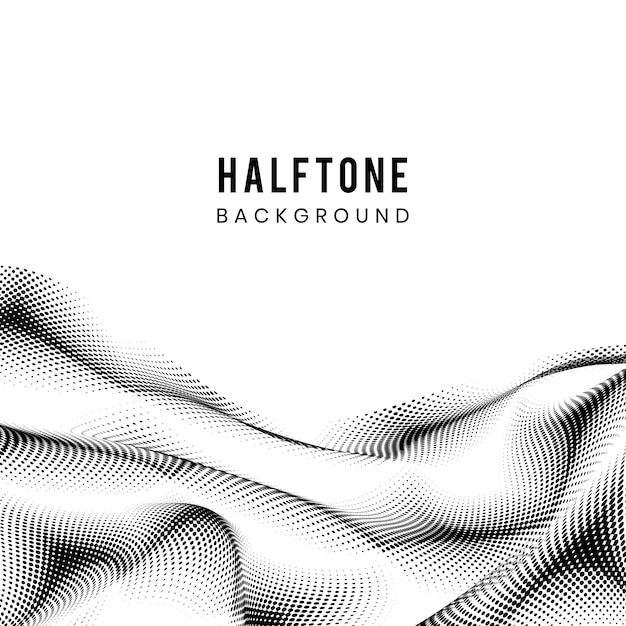 Free vector black wavy halftone on white background vector