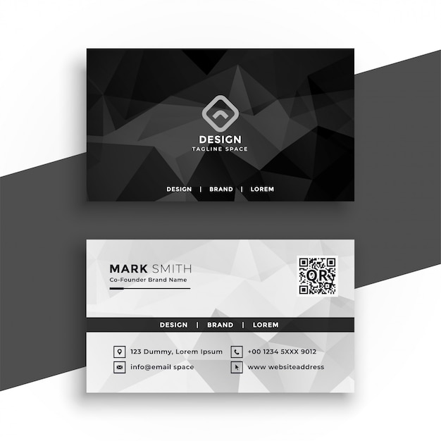 Free vector black and white abstract business card design