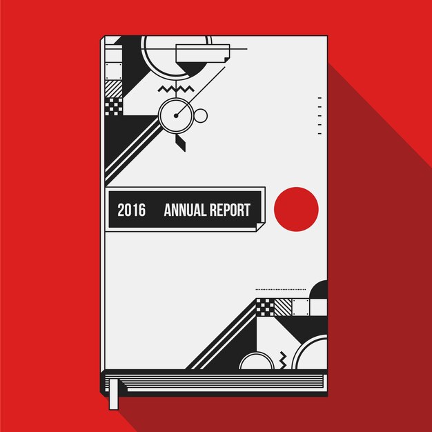 흑백 연례 보고서 표지 디자인
