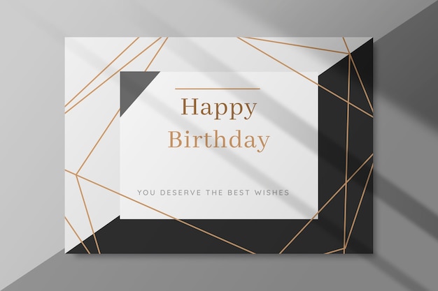 black and white birthday card