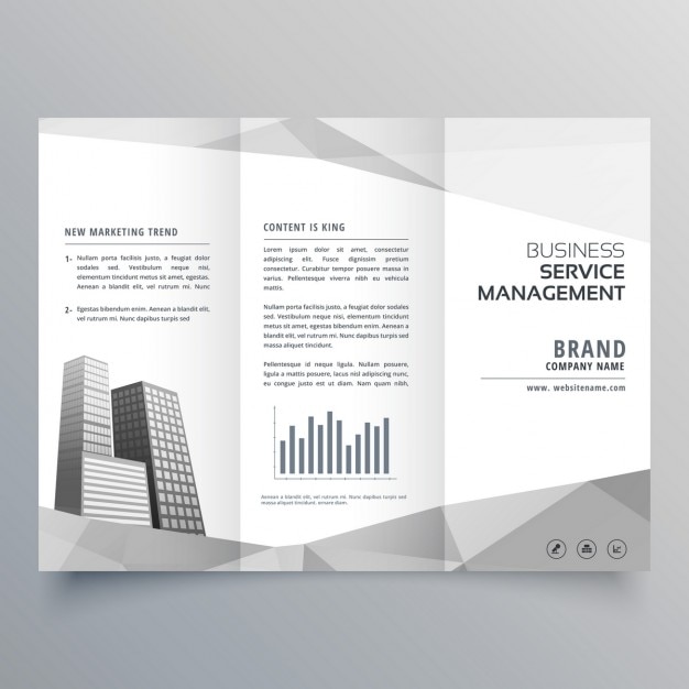 Free vector black and white brochure with geometric shapes