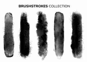 Free vector black and white brushstrokes collection