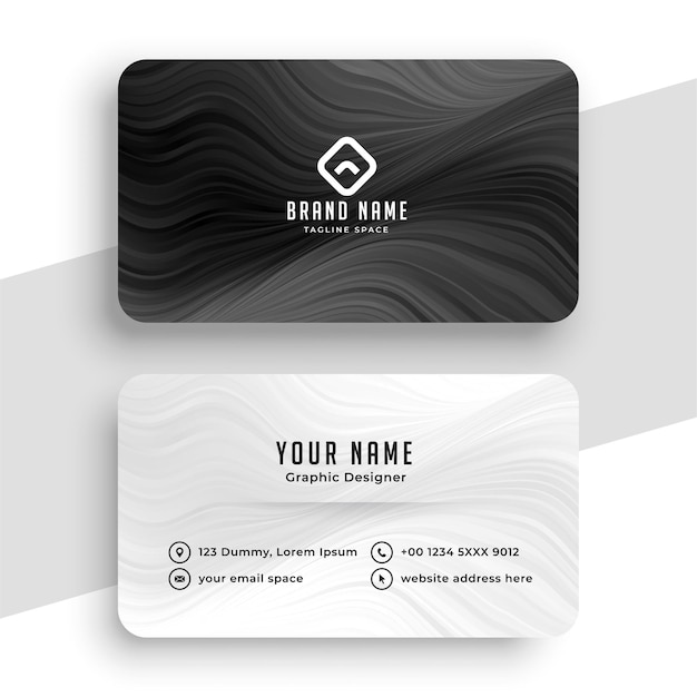 Черно-белая визитка для вашего бренда