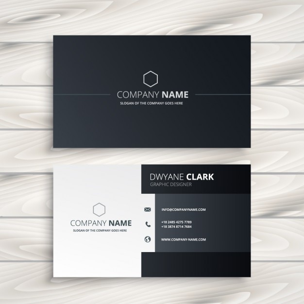 Black and white business card