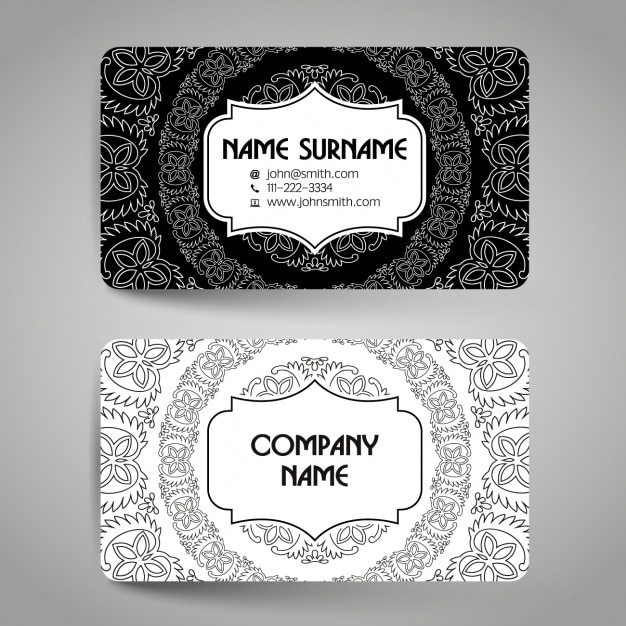 Free vector black and white business card