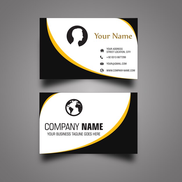 Black and white business card