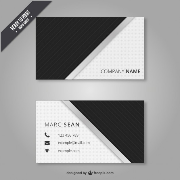 Black and white business card