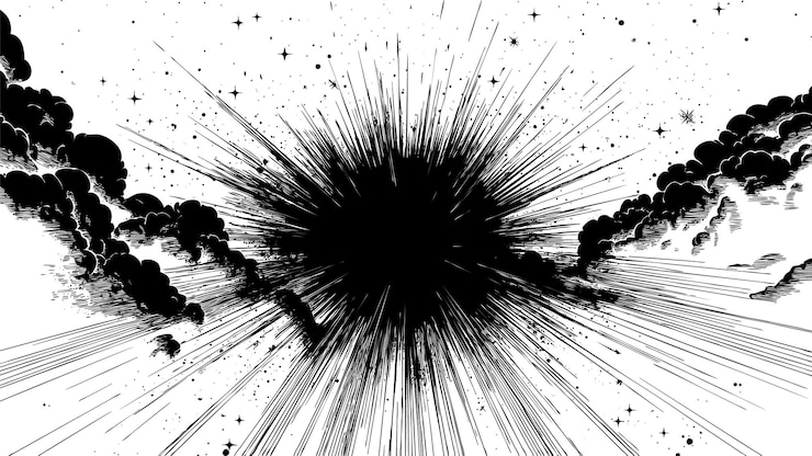 Free Vector black and white cartoon explosion cloud