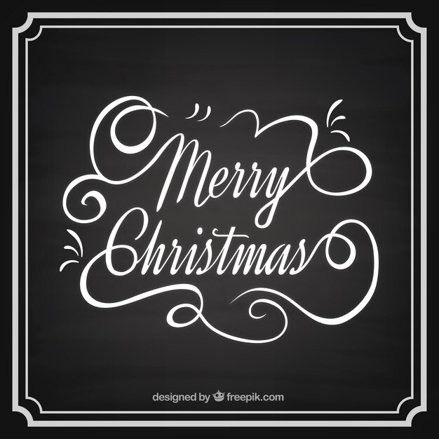 Black and white Christmas lettering