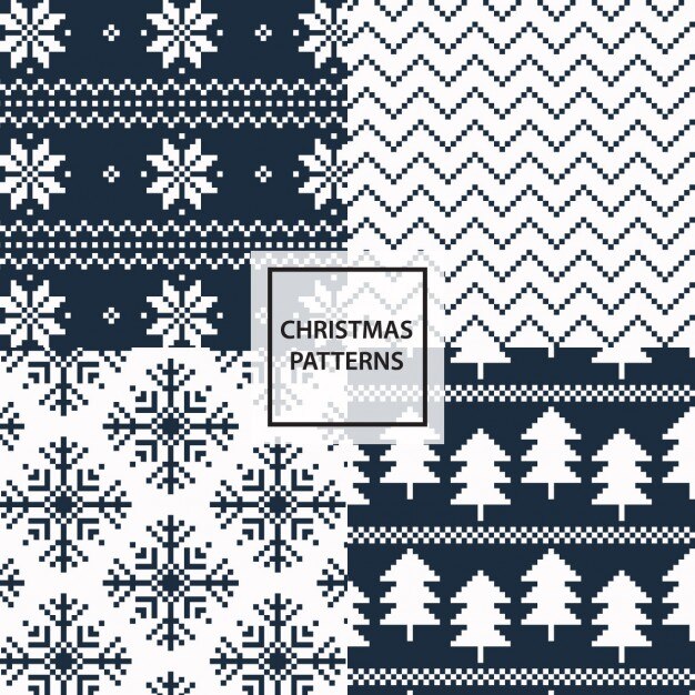 Black and white christmas patterns