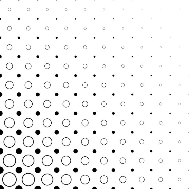 Black and white circle pattern - abstract vector background