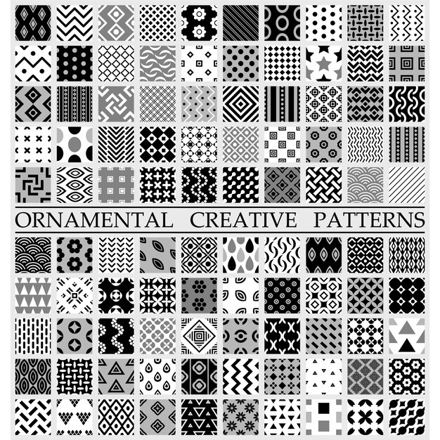 Black and white creative patterns