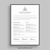 Free vector black and white curriculum template