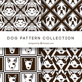 Black and white dog pattern collection