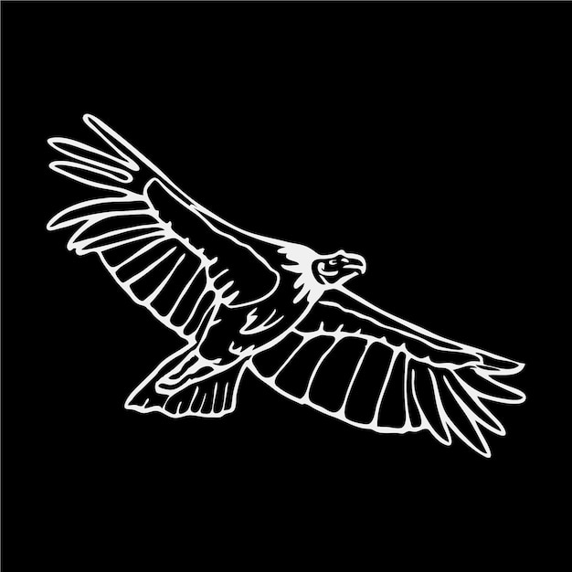 Черно-белая иллюстрация орел