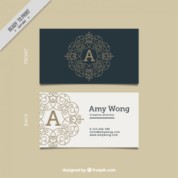 Free vector black and white elegant business card