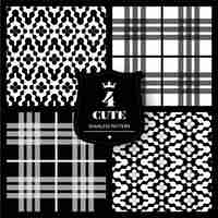 Free vector black and white fabric pattern set