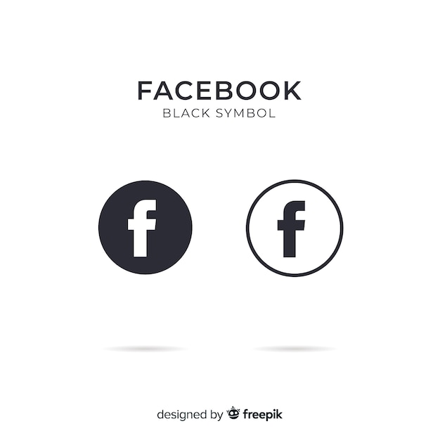 Black and white facebook symbol