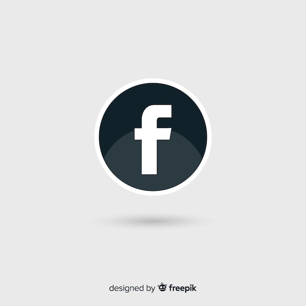 Black and white facebook symbol