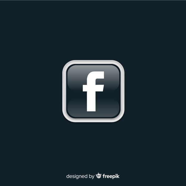 Black and white facebook symbol