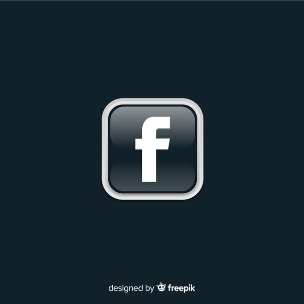 Черно-белый символ facebook