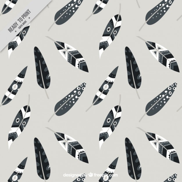 Free Vector black and white feathers background