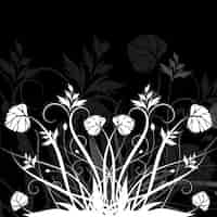 Free vector black and white floral background