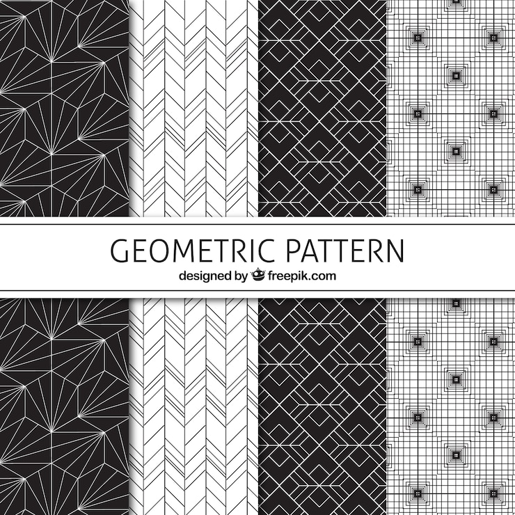 Free Vector black and white geometric patterns  