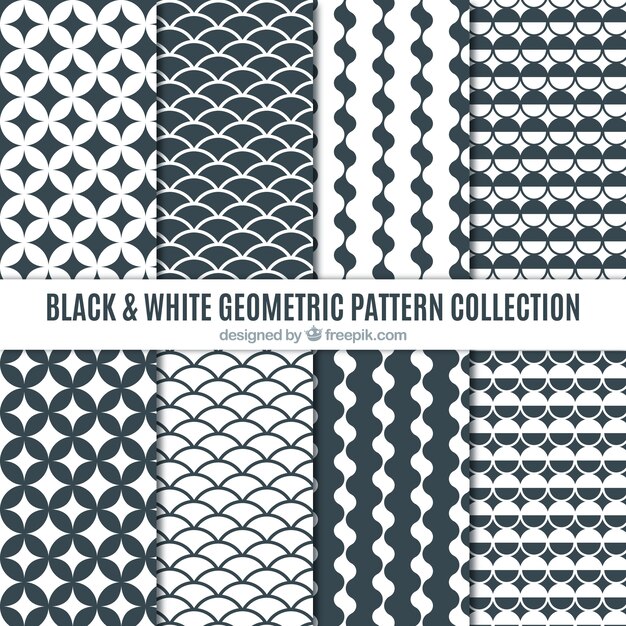 Black and white geometric patterns