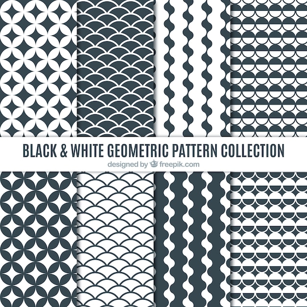 Black and white geometric patterns