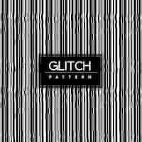 Free vector black and white glitch seamless pattern background