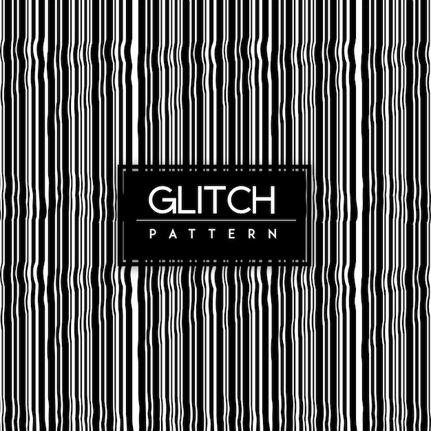 Black and White Glitch Seamless Pattern Background