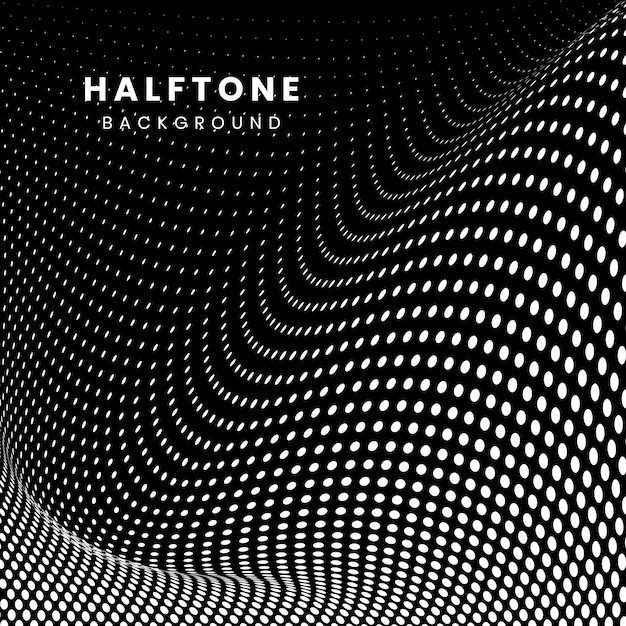 Black and white halftone background vector