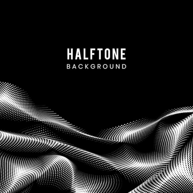 Black and white halftone background vector