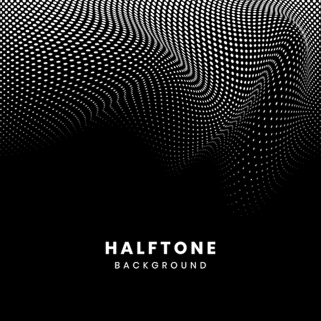 Black and white halftone background vector