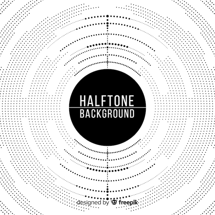 Free Vector black and white halftone background